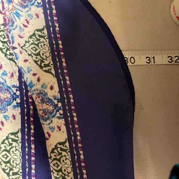 DR2 Paisley Hi Lo Split Neck Peasant Boho Blouse XL - Picture 12 of 13